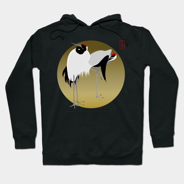 Japanese cranes Hoodie by Ricogfx